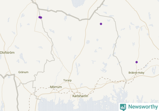 Karta över Karlshamns kommun