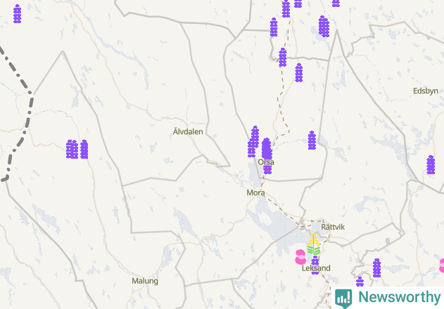Karta över Mora kommun