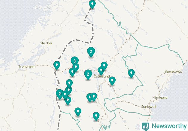 Karta över Krokoms kommun