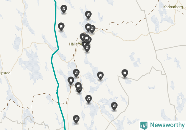 Karta över Hällefors kommun