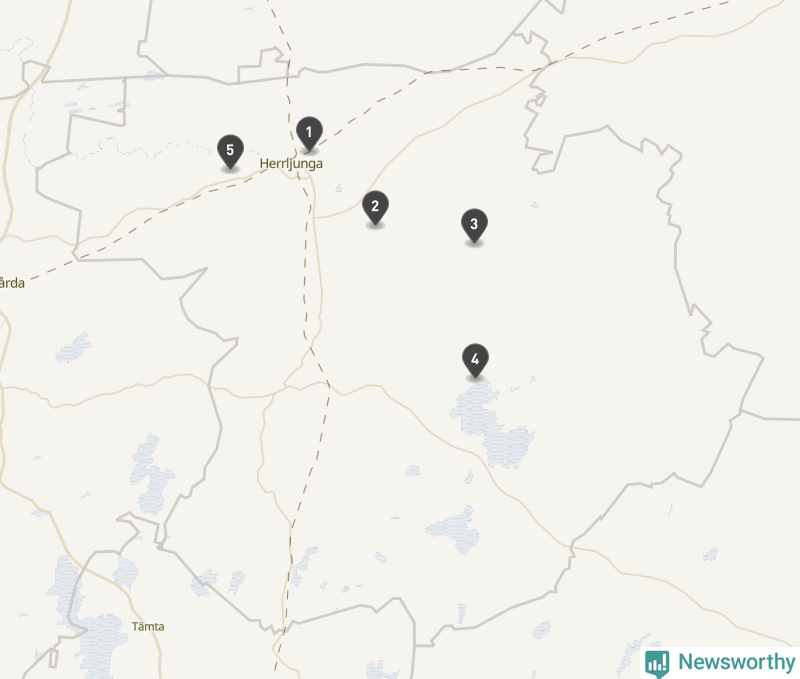 Karta över Herrljunga kommun