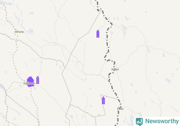 Karta över Pajala kommun
