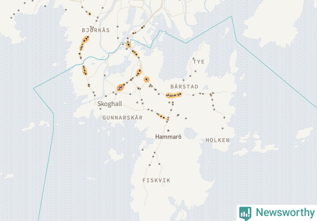 Karta över Hammarö kommun