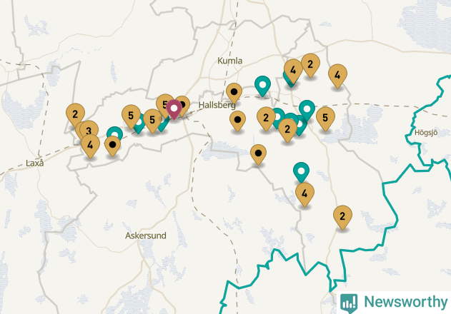 Karta över Hallsbergs kommun