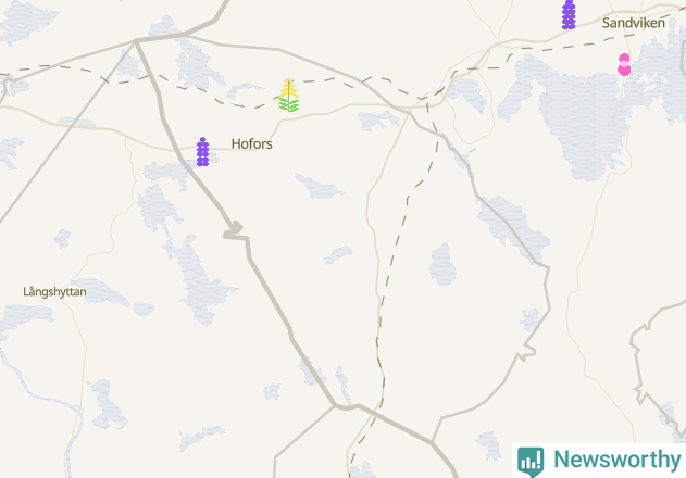 Karta över Hofors kommun