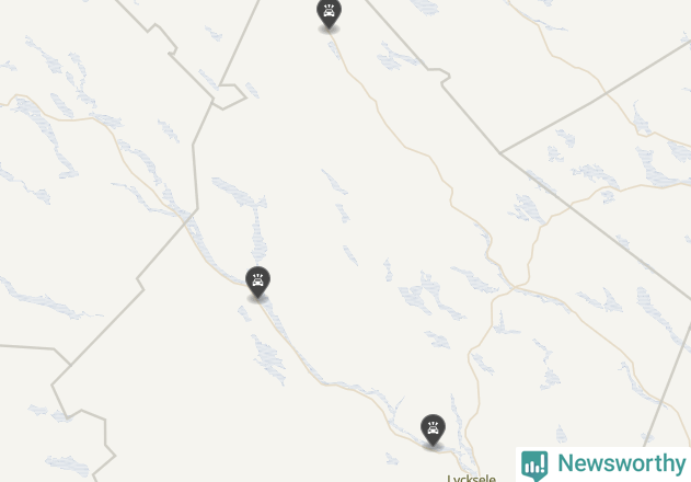 Karta över viltolyckor i Lycksele kommun