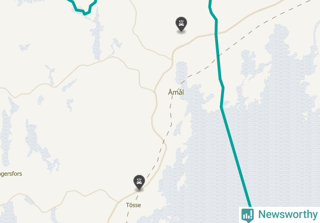 Karta över viltolyckor i Åmåls kommun