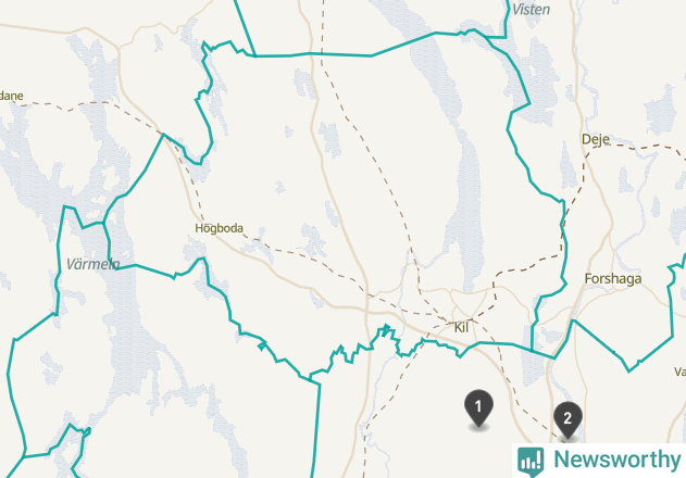 Karta över väderstationer i artikeln