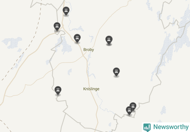 Karta över viltolyckor i Östra Göinge kommun