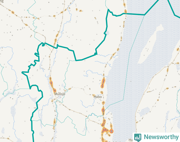 Karta över Habo kommun