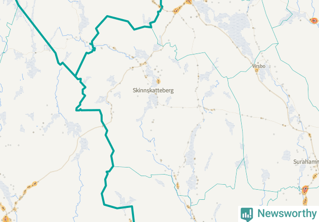 Karta över Skinnskattebergs kommun