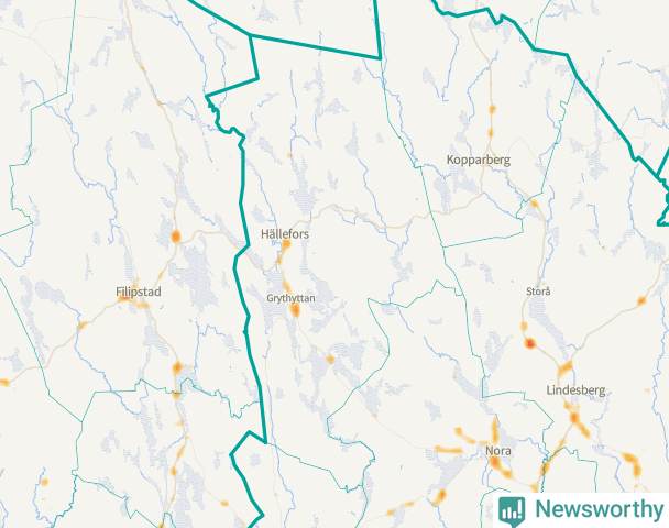 Karta över Hällefors kommun
