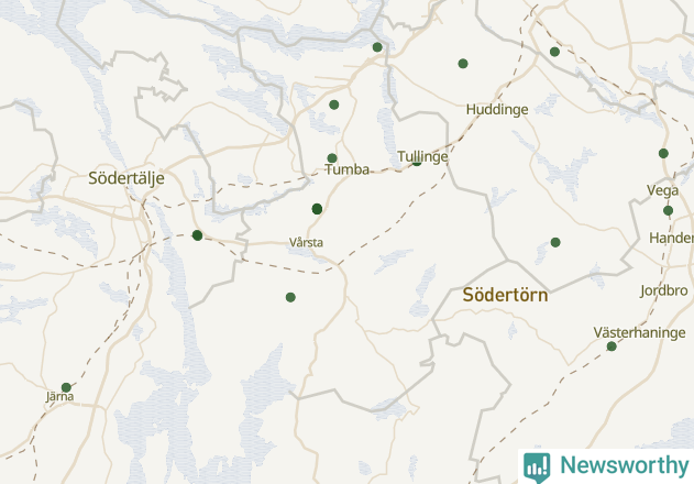 Karta över Botkyrka kommun