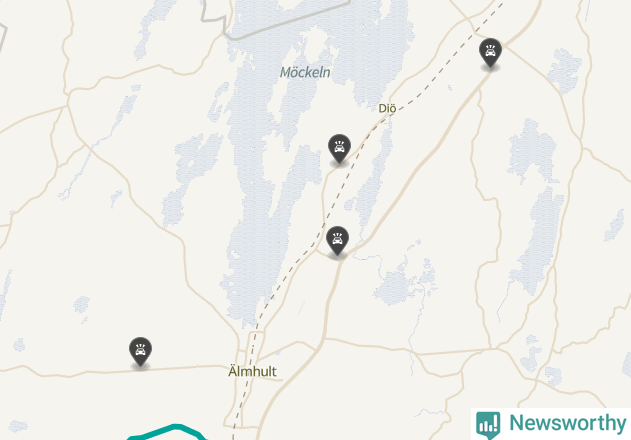 Karta över viltolyckor i Älmhults kommun