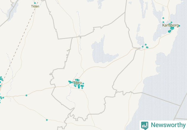 Karta över Tibro kommun