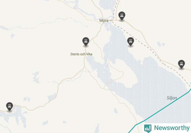 Karta över viltolyckor i Mora kommun