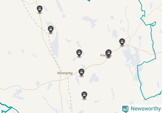 Karta över viltolyckor i Vimmerby kommun