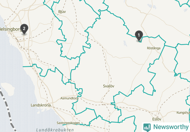 Karta över väderstationer i artikeln