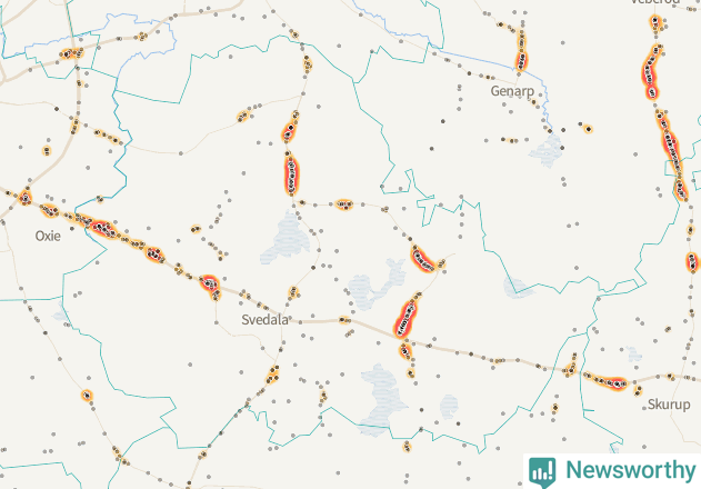 Karta över Svedala kommun