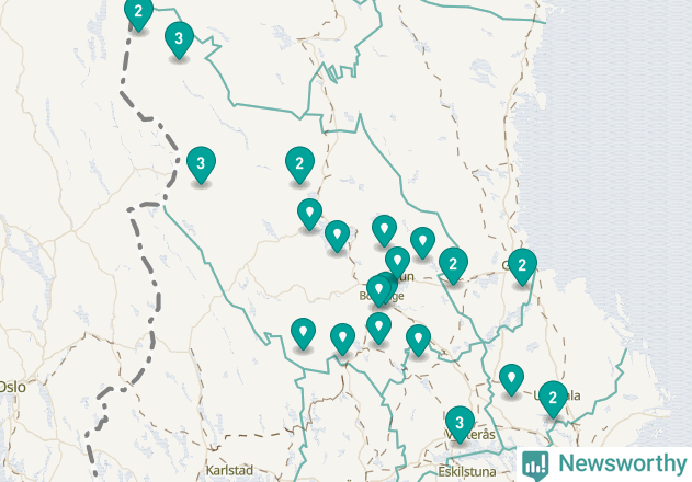Karta över Avesta kommun
