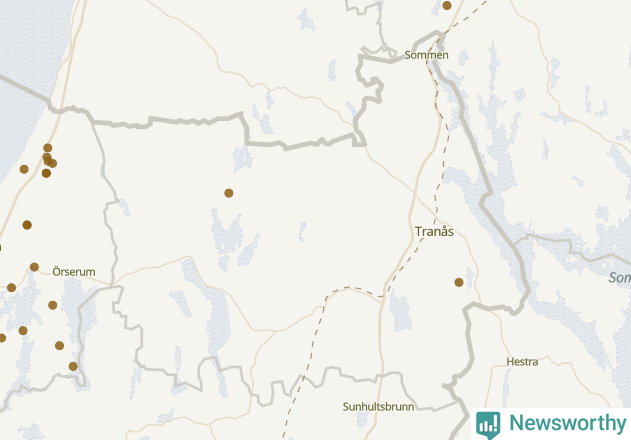 Karta över Tranås kommun