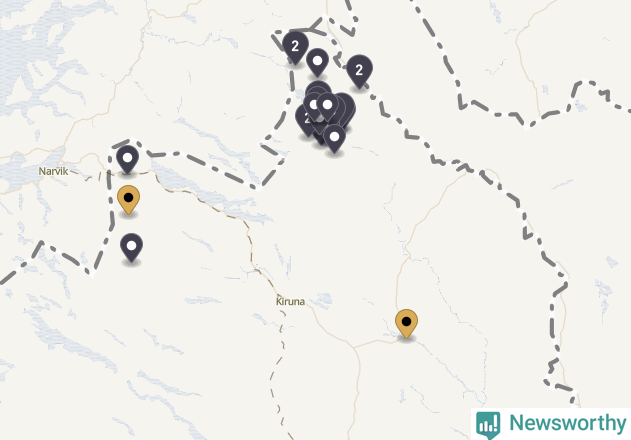 Karta över Kiruna kommun