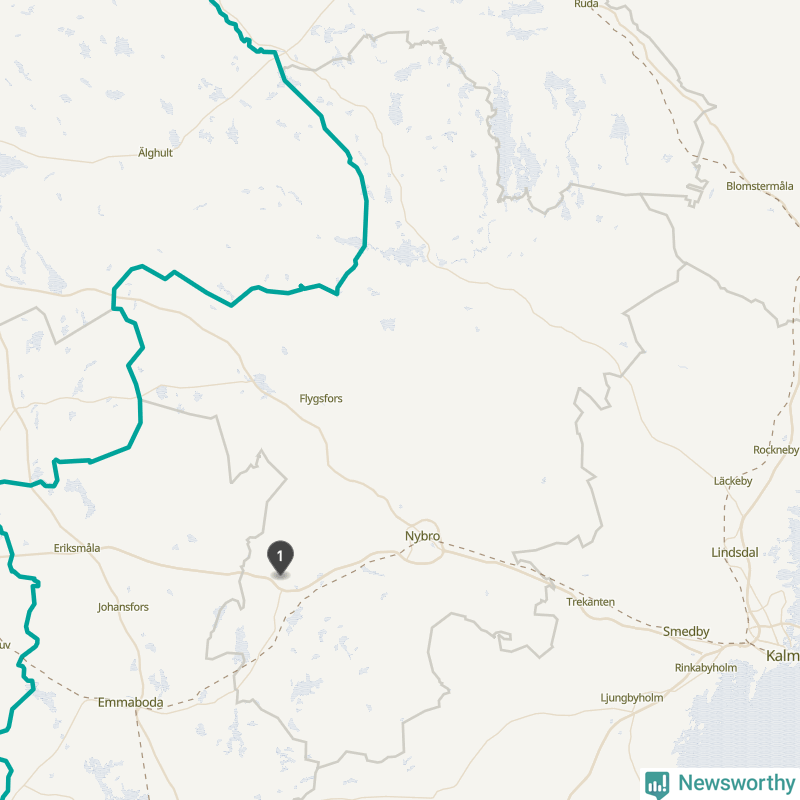 Karta över Nybro kommun