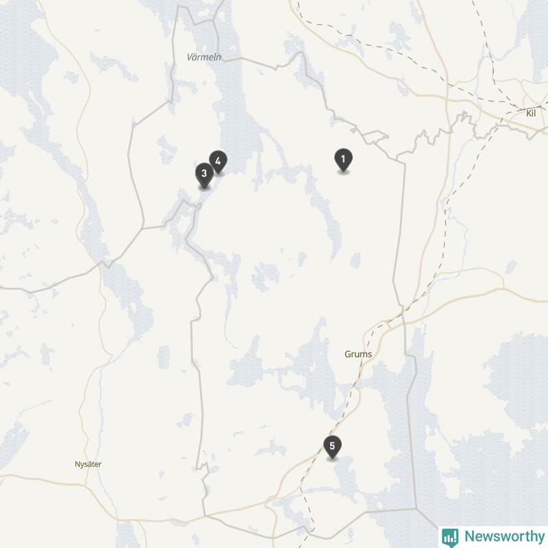 Karta över Grums kommun