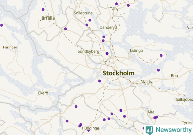 Karta över Stockholms kommun
