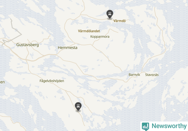 Karta över Värmdö kommun