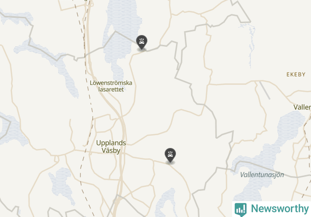 Karta över viltolyckor i Upplands Väsby kommun