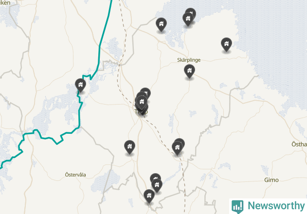 Karta över Tierps kommun