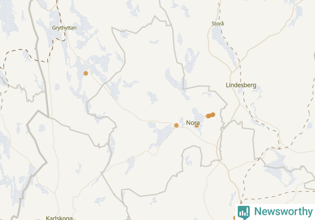 Karta över Nora kommun