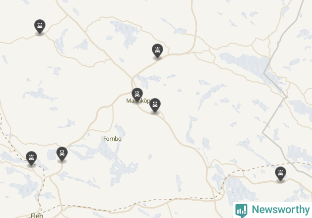 Karta över viltolyckor i Flens kommun