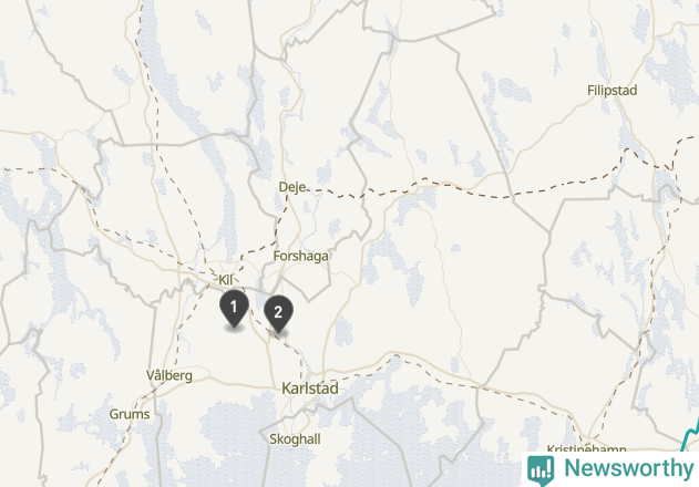 Karta över väderstationer i artikeln