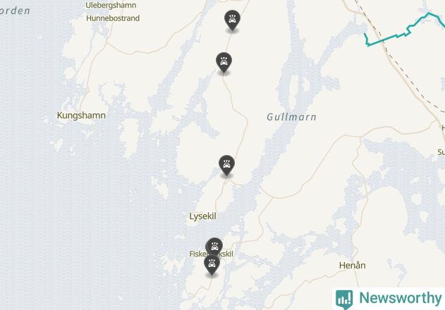 Karta över viltolyckor i Lysekils kommun