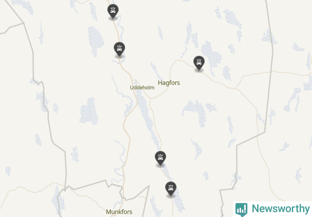 Karta över viltolyckor i Hagfors kommun
