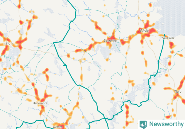 Karta över Sandvikens kommun