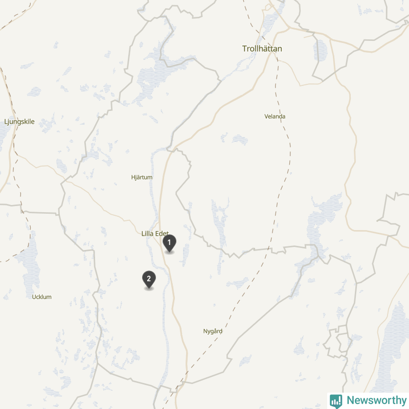 Karta över Lilla Edets kommun