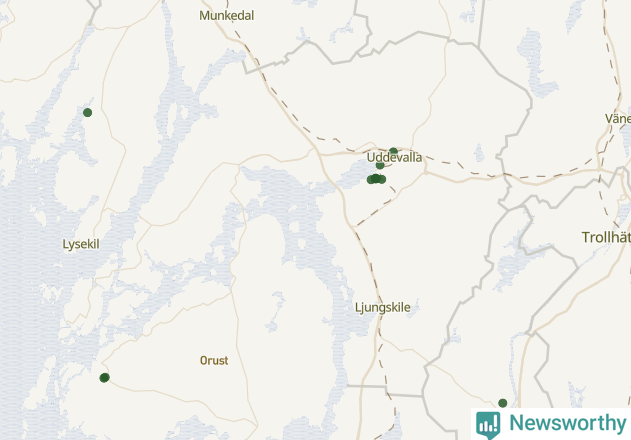 Karta över Uddevalla kommun
