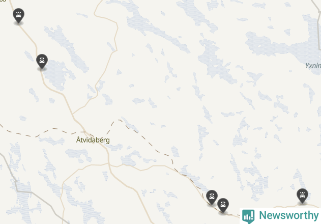 Karta över Åtvidabergs kommun