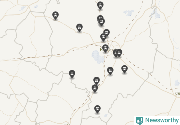 Karta över viltolyckor i Hässleholms kommun