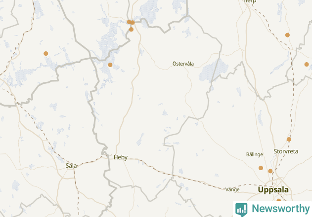 Karta över Heby kommun