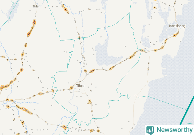 Karta över Tibro kommun