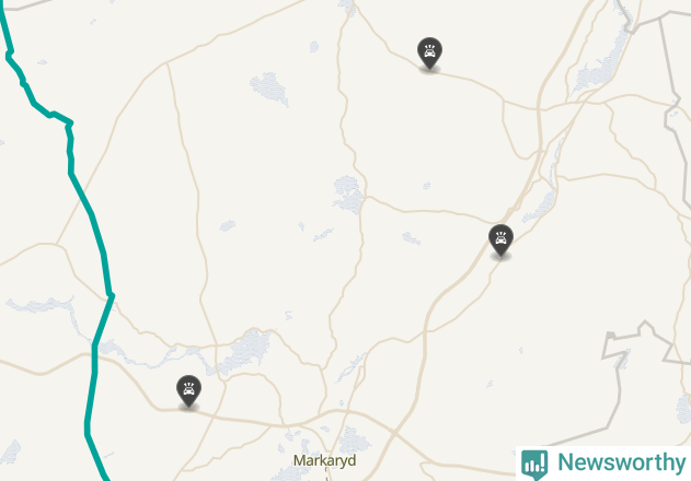 Karta över viltolyckor i Markaryds kommun