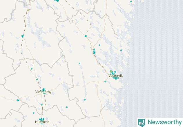 Karta över Västerviks kommun