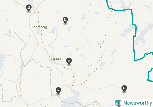 Karta över viltolyckor i Lindesbergs kommun