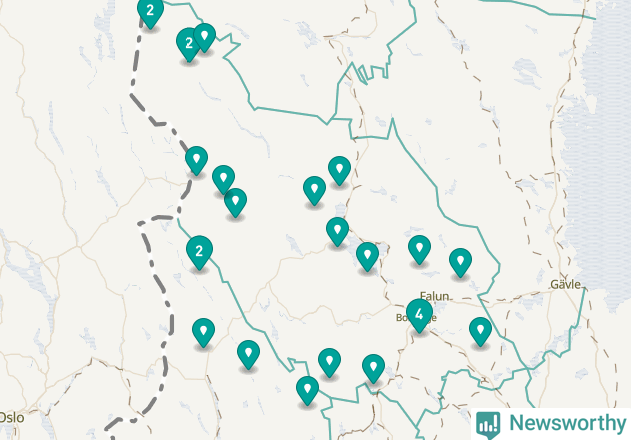 Karta över Vansbro kommun