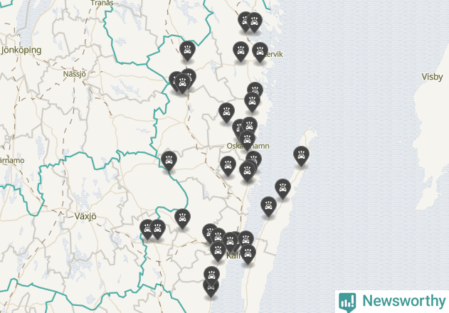 Karta över Kalmar län