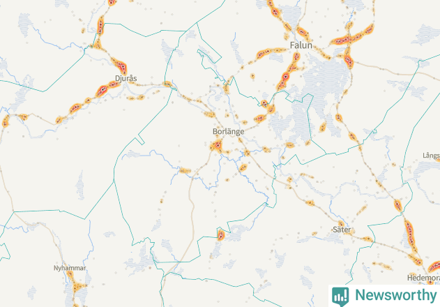 Karta över Borlänge kommun